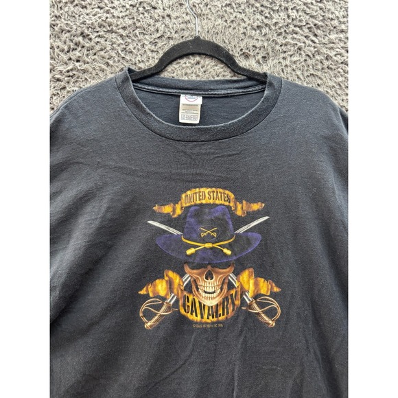 Vintage Delta United States Cavalry Skull Graphic Classic Casual Tee Size XXL - Picture 3 of 11